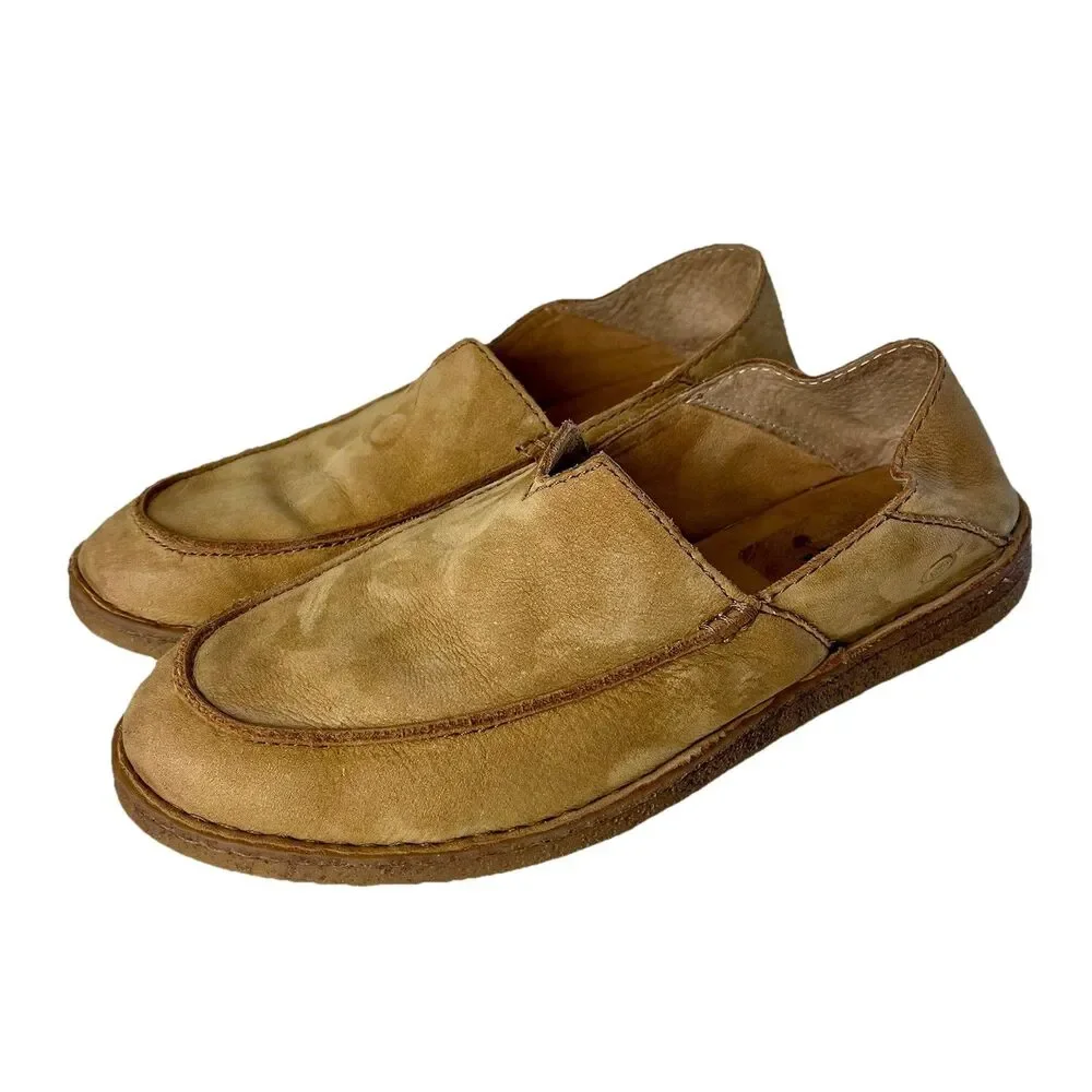 Born Men’s 9M Tan Suede Slip-On Loafers Casual Comfort Driving Moc Style
